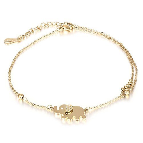 Elegant Women Charm Rhinestone Gold Plated Elephant Chain Bracelet Jewelry Gift N3