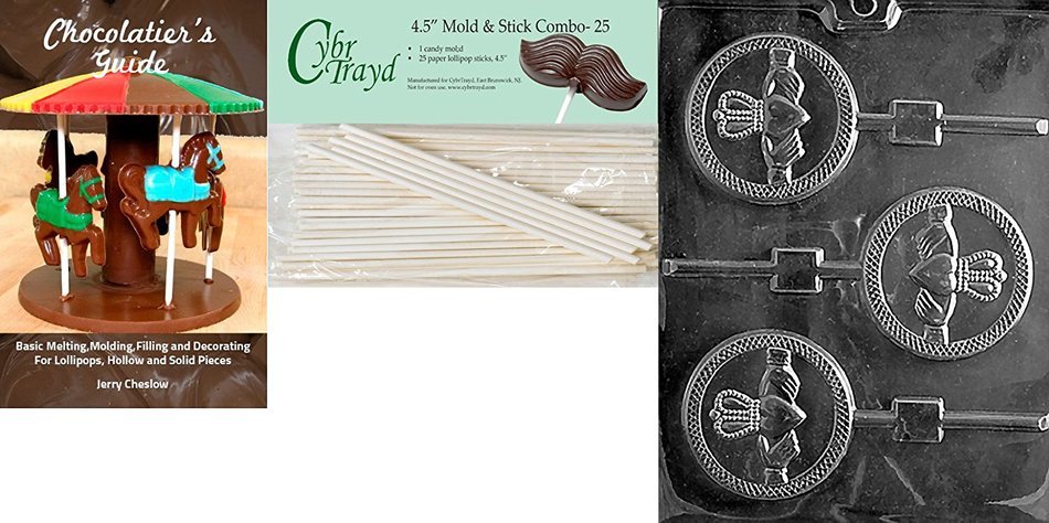 Cybrtrayd P019 Claddagh Lolly Chocolate Candy Mold with Exclusive Cybrtrayd Copyrighted Chocolate Molding Instructions...