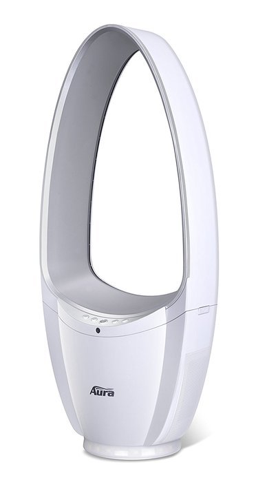Aura Bladeless Fan, Oscillating Fan, With Decorative LED Light & Remote Control (Silver) N2