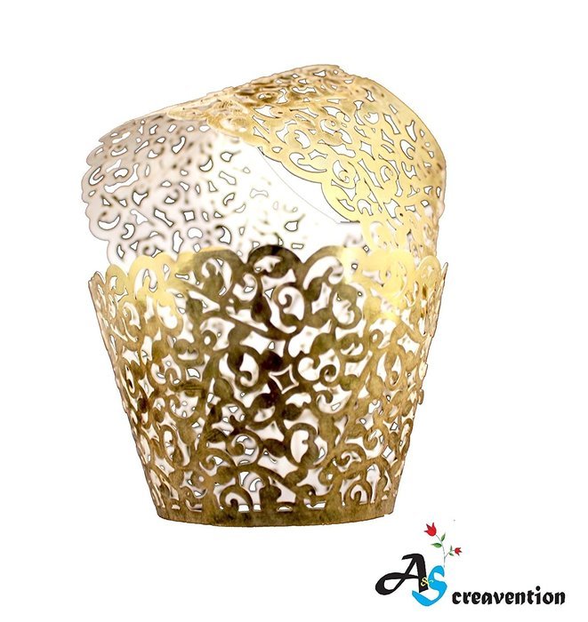 A&S Creavention Vine Cupcake Holders Filigree Vine Designed Decor Wrapper Wraps Cupcake Muffin Paper Holders -... N7