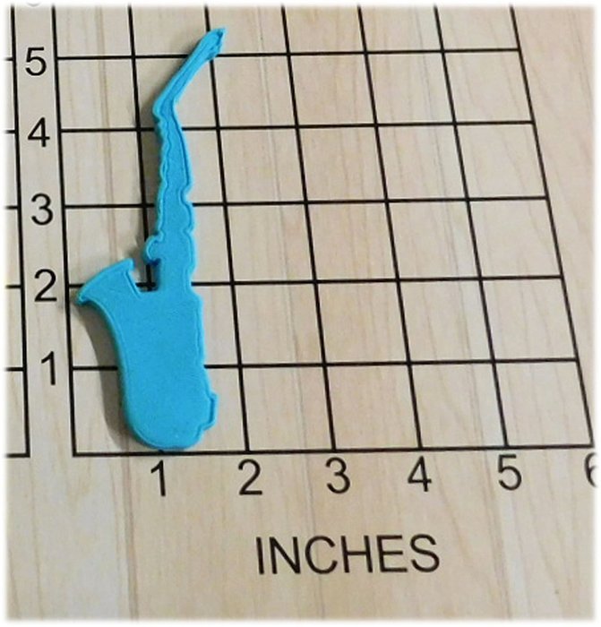 Saxophone Instrument Shaped Fondant Cookie Cutter and Stamp #1066