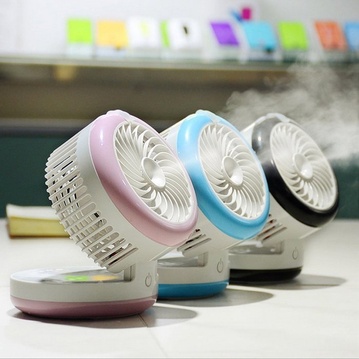 Cideros Mini Desk Humidifier Fan Personal Cooling Air Misting Fan USB Powered with Built-in Rechargeable Battery... N11