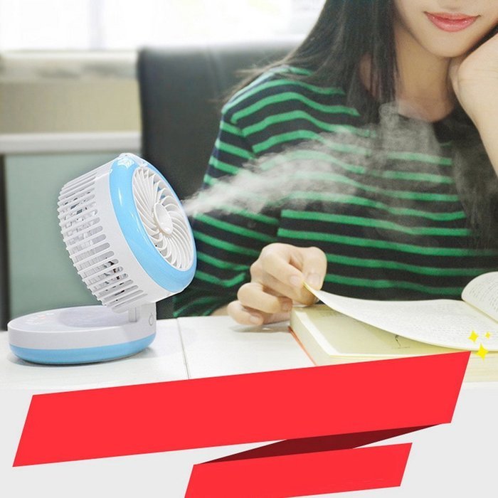 Cideros Mini Desk Humidifier Fan Personal Cooling Air Misting Fan USB Powered with Built-in Rechargeable Battery... N14
