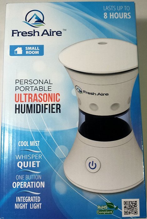 Fresh Aire Personal Ultrasonic Humidifier, White N2