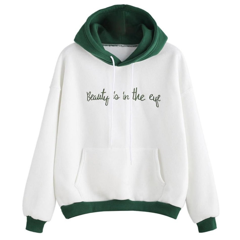 Women's Pullovers,Laimeng Cotton blend Embroidery Long Sleeve Blouse Letter Print Sweatshirt Pullovers (M, White)
