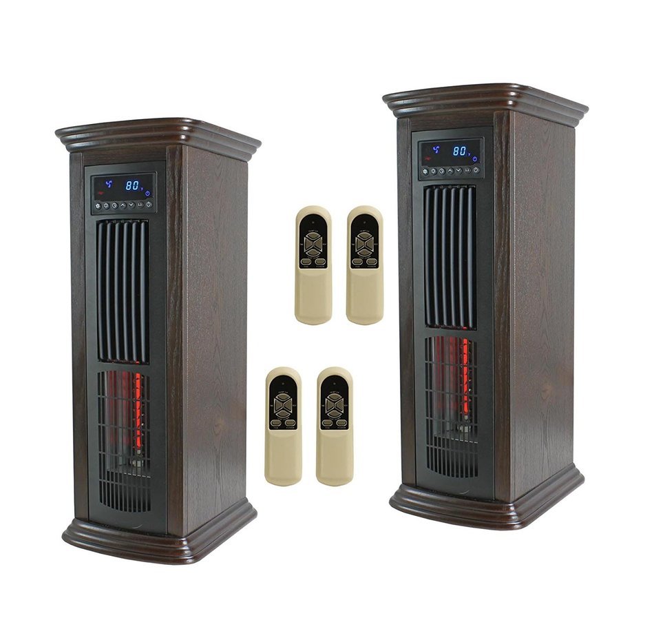 (2) LifeSmart 4 Element 4-In-1 Electric Infrared Tower Heater & Fan