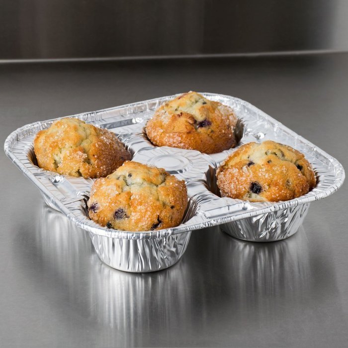 Jumbo Foil Muffin & Cupcake Pan 4 Cavity [5 PACK]