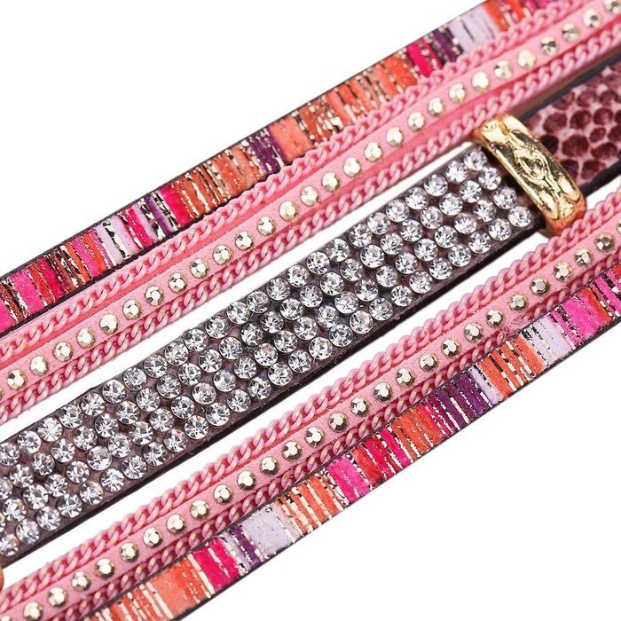 AutumnFall&reg; Women Bohemian Bracelet Woven Braided Handmade Wrap Cuff Magnetic Clasp (Gold) N5
