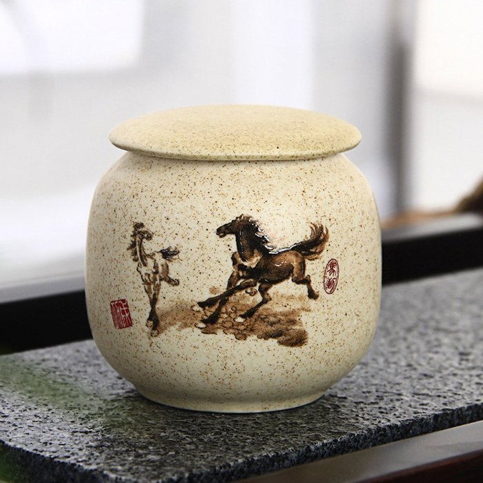 Mini Chinese Ceramic Tea Canister Set Tea Tins Containers Tea Pot / Tea Caddy (CR-1) N2