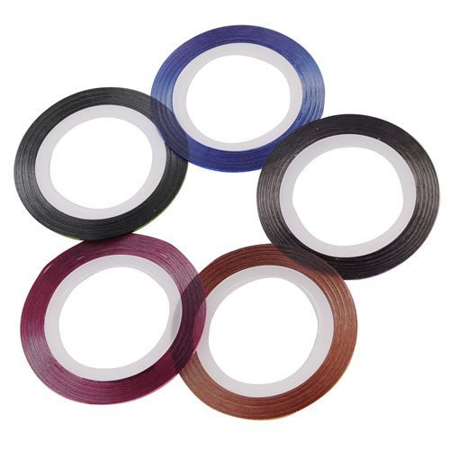 5 Rolls Golden Silver Line for Manicure Nail Art N2