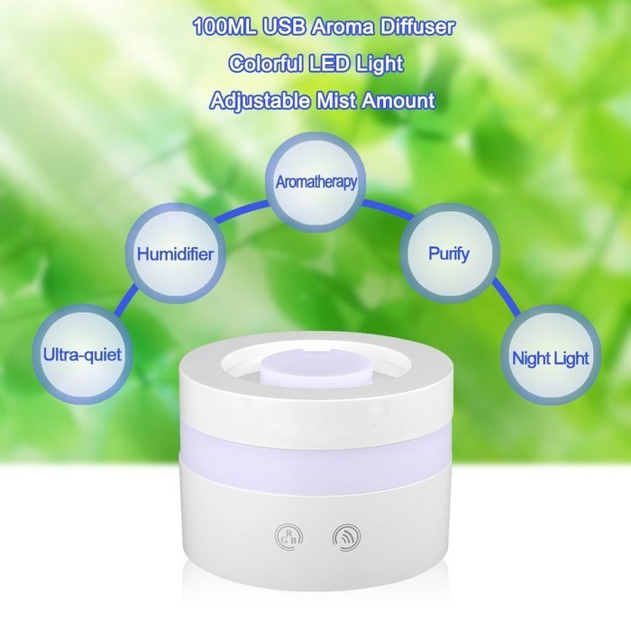 Excellent Mini USB Portable Essential Oil Diffuser Aroma Diffuser 100ml ...