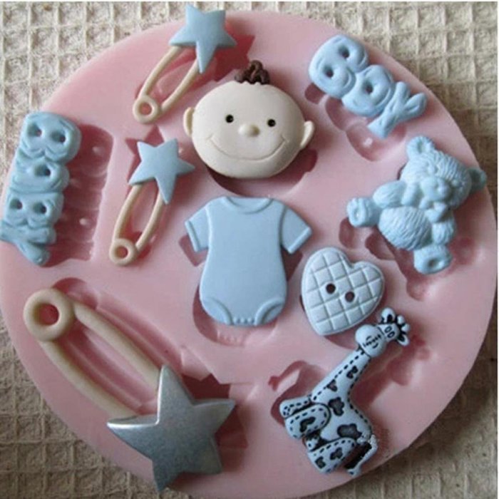 GOOTRADES Baby Boy Shower Fondant Mold Silicone Sugar Craft Molds