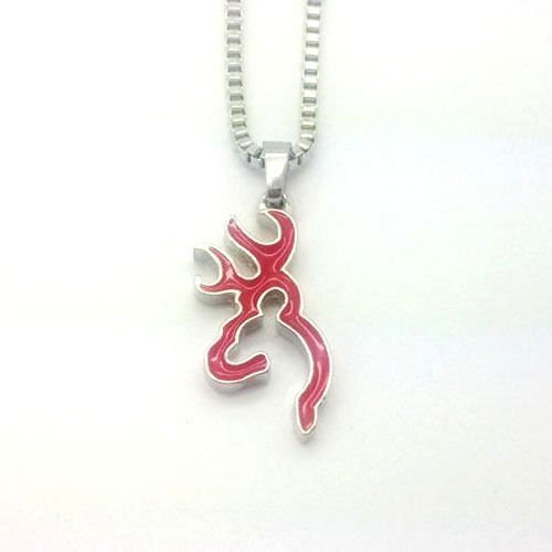 HOT Browning Deer Necklace 42CM 1PCS red Pendants Chain Necklace