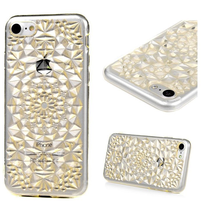 iPhone 7 Case (4.7 inch) - Shockproof Soft TPU Rubber Skin Gel Bumper Case Laser Carving Sunflower Transparent... N39
