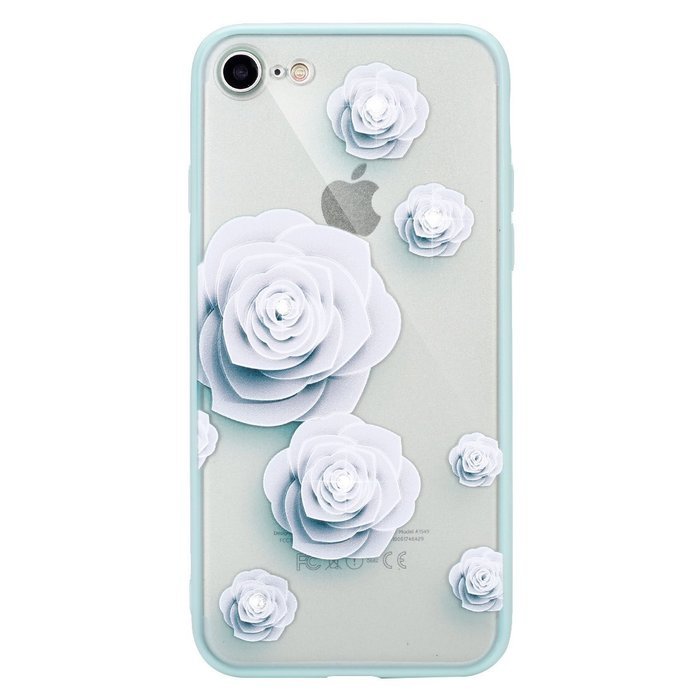 iPhone 7 Case, PHEZEN Colorful Flower Butterfly Plum Blossom Crystal Diamond Bling Hybrid Hard PC + Clear Soft... N22