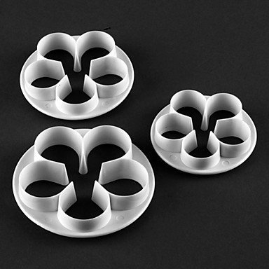 Sher Rose Shape Cake and Cookie Cutter Mold (3 Pieces)