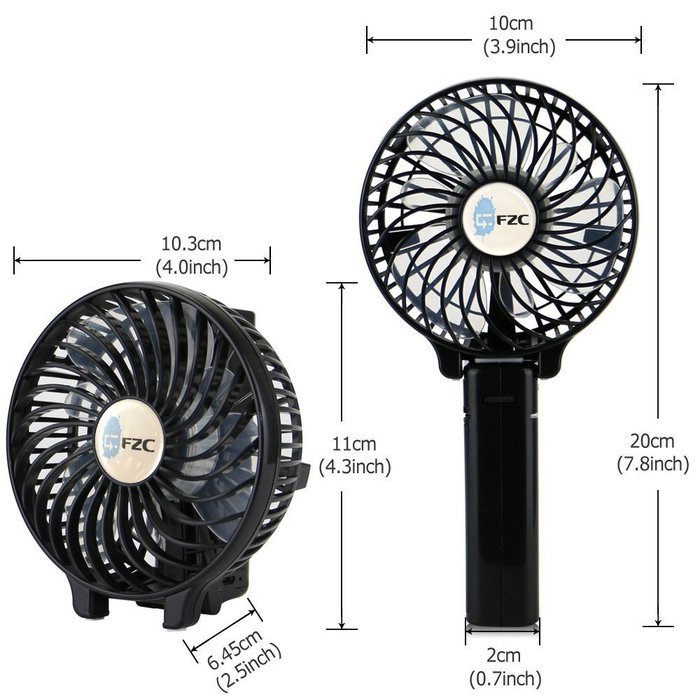 CFZC Newest Mini Personal Rechargeable Handfans USB Battery Operated Electric Personal Fans for Home Desktop Travel... N2