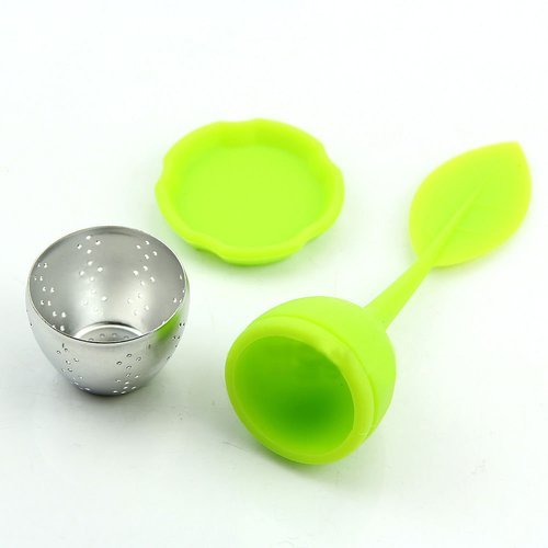 Foto4easy 5 Piece Silicone Stainless Steel Leaf Tea Strainer Teaspoon Infuser Spice Filter