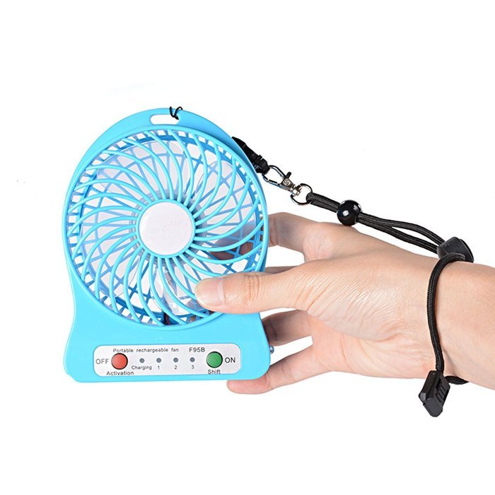Xcellent Global 4 Inch Vanes Portable Fan USB Handheld Rechargeable Battery Powered Desktop Fan with 3-level Speed... N24