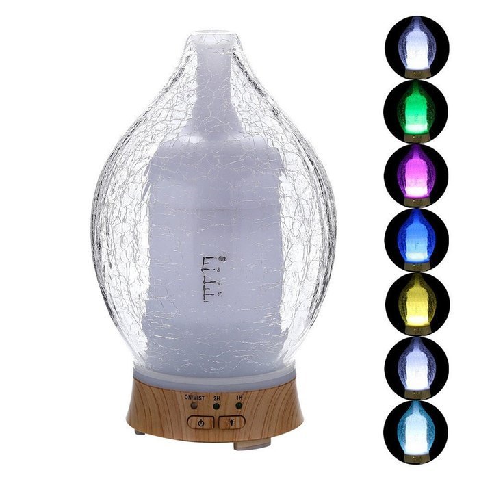 3E Home 30-2300 Cool Mist Humidifier Ultrasonic Essential Oil Diffuser (Blue glass cover) N7