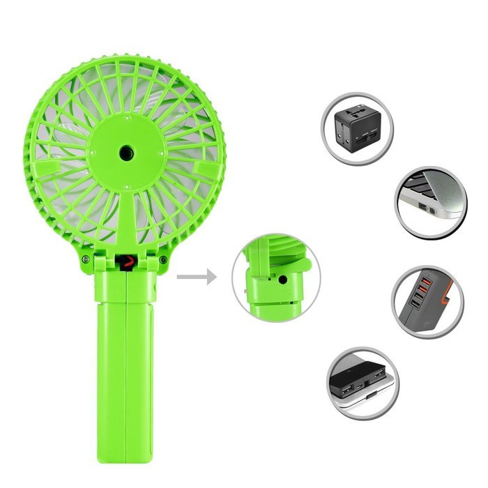 Dealpeak Mini Rechargeable Foldable USB Handheld Fan Fast Cooling Fan Cooler (pink) N15