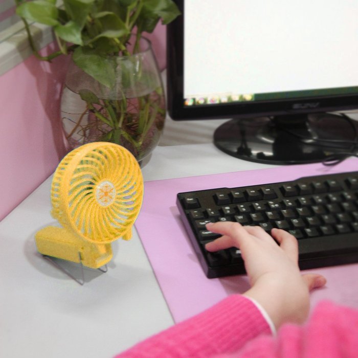 Dealpeak Mini Rechargeable Foldable USB Handheld Fan Fast Cooling Fan Cooler (pink) N18