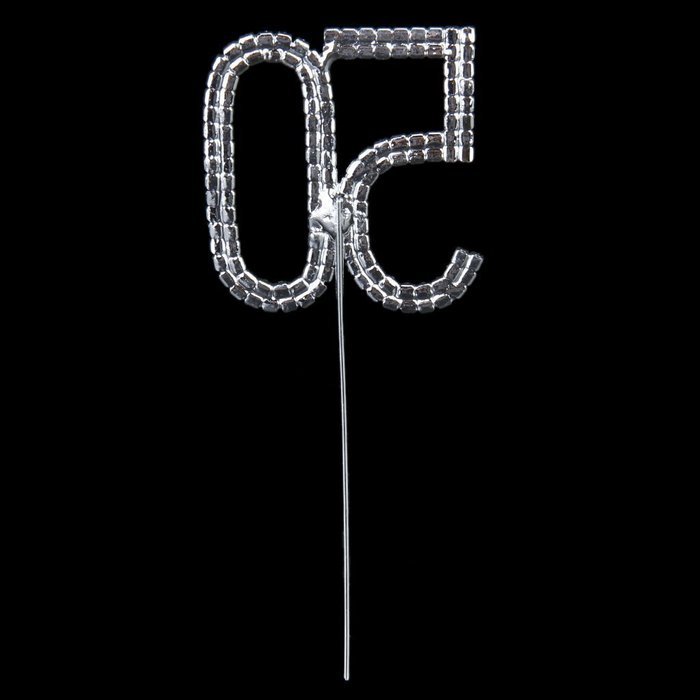 50th Anniversary Birthday Cake Topper w/Rhinestone Party Decoration N2