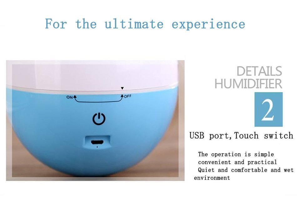 UnitedPlug 150ml Electric USB Mini Portable Travel Home Office Ultrasonic Air Cool Mist Humidifier tumbler roly-poly N5