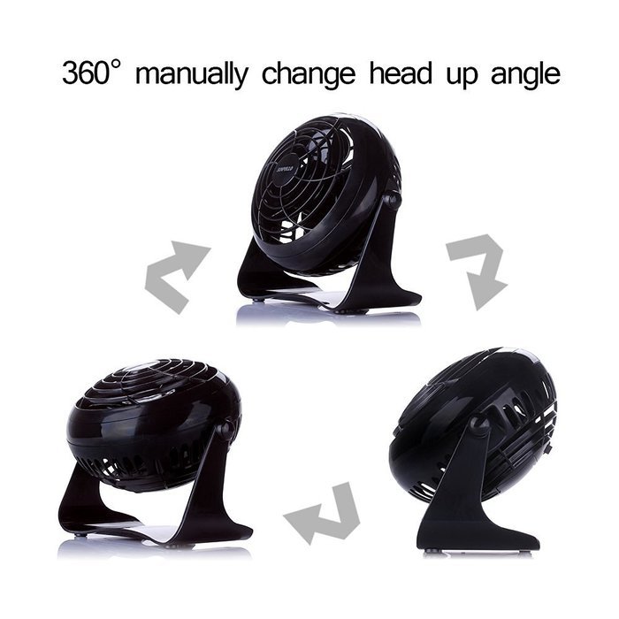 SUNPOLLO Desktop USB Fan, Mini Table Fan for Home and Office (USB Powered, Large Airflow, Personal Cooling, Quiet... N11