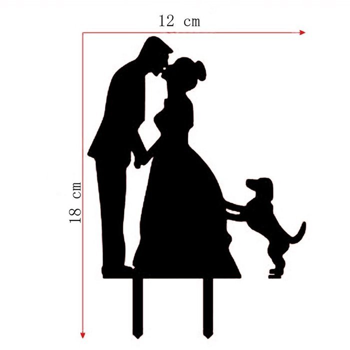 Ecape Acrylic Cake Topper of Engagement and Wedding with Bride and Groom and Their Lovely Cat Pack of 1 N5