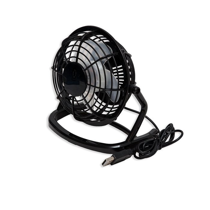 Connectland USB Mini Desktop Fan, Home and Office, Light Weight Plastic Black Oscillatory, Battery CL-ACC65015 N7