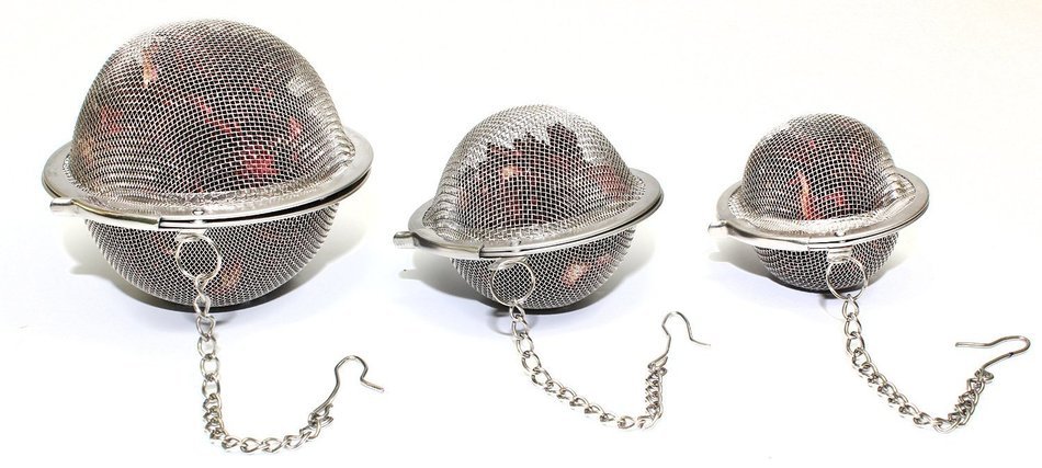 Stainless Steel Fine Mesh Tea Infuser Balls, Set of Three Tea Infuser Balls, Small Tea Infuser Ball, Medium Tea...