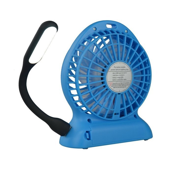Baaaq Mini USB 3 Speeds Rechargeable Portable Table Fan with Emergency Power Bank, Black N17