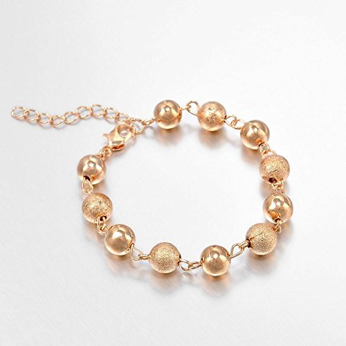 Women Lucky Gold Beads Chain Bangle Charm Cuff Bracelet Jewelry New N4