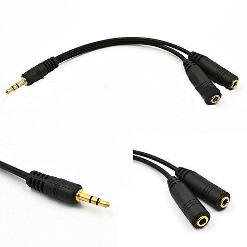 2x Female 3.5mm Audio Aux Cable Male to Stereo Extension Headphone Splitter Cord N3