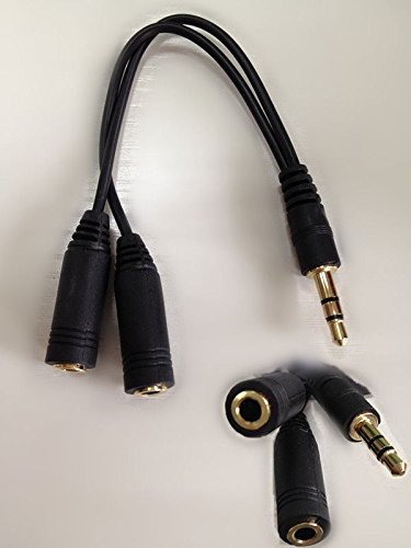 2x Female 3.5mm Audio Aux Cable Male to Stereo Extension Headphone Splitter Cord N6