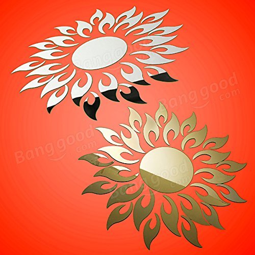 Pink Lizard Acrylic 3D Sunflower Mirror Effect Wall Sticker Decal N2