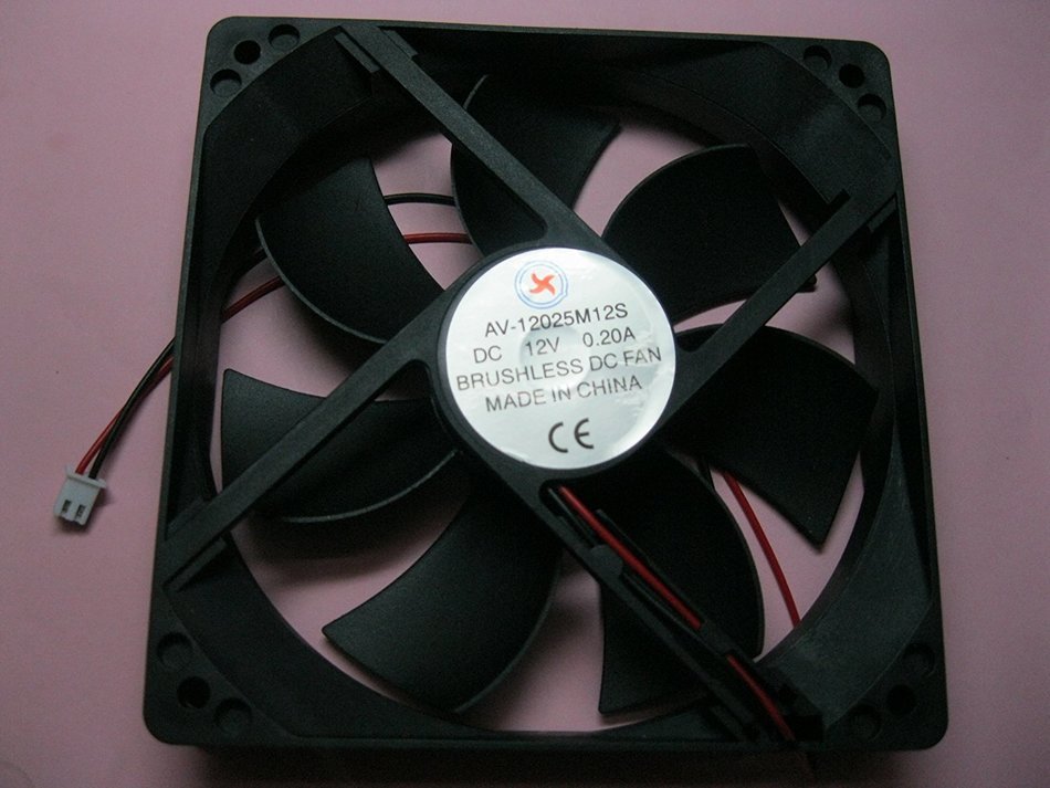 2 pcs Brushless DC Cooling Fan 12V 12025S 7 Blades 2 wire 120x120x25mm Sleeve-bearing Skywalking