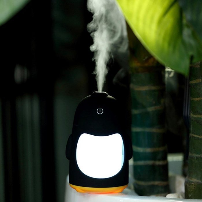 Alonea Portable Penguin Humidifier Mini Night Light USB Humidifier Air Purifier (White) N2