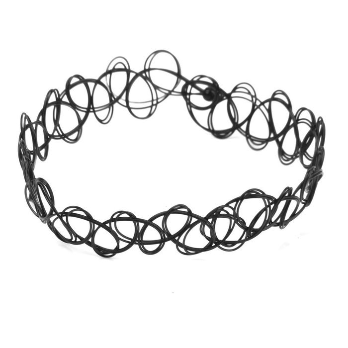 Beautiful Bead Vintage Style Tattoo Simulant Elastic Thigh Chain Band Black N42