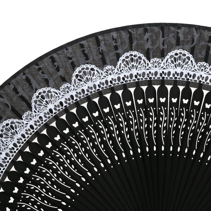 Hollow Rib Flower Hand Fan Folding Fan Pocket Fan (Blue) N31