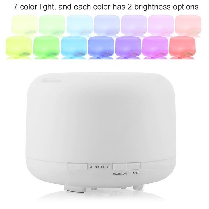 AVAWO 500ml Aroma Essential Oil Diffuser - Portable Ultrasonic Cool Mist Aroma Humidifier with Color LED Lights... N2