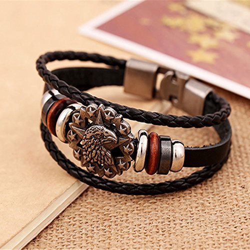 1x Cool Unisex Women Men Punk Wristband Metal Studded Leather Bracelet Gift N9