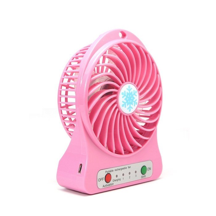 FOLOTE 4-inch Mini Hand Held Portable USB Fan Powered by Lithium Rechargeable Battery, 4 Blades, 3 Speeds Wind... N10