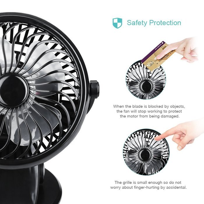 Homasy Battery Operated Clip on Fan, Mini Desk Fan Portable Fan for Baby Stroller Table Home Office, Powered by... N4