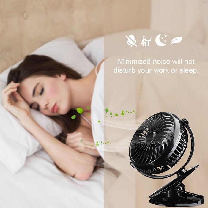 Homasy Battery Operated Clip on Fan, Mini Desk Fan Portable Fan for Baby Stroller Table Home Office, Powered by... N5