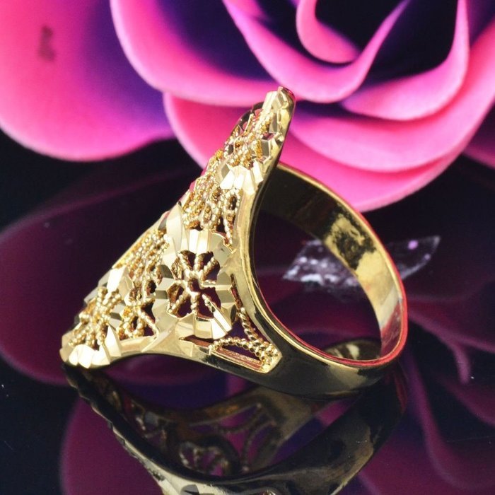 Luxury Hollow Gold Filled Charm Junoesque rings Size 9 Jewelry Wedding Party N2