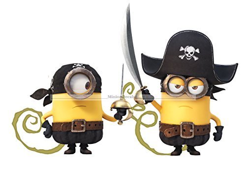 Pirate Stuart Kevin Minions Despicable Me Removable Wall Decal Sticker Art Home Decor Kids Room-10 3/4 Inch Wide...