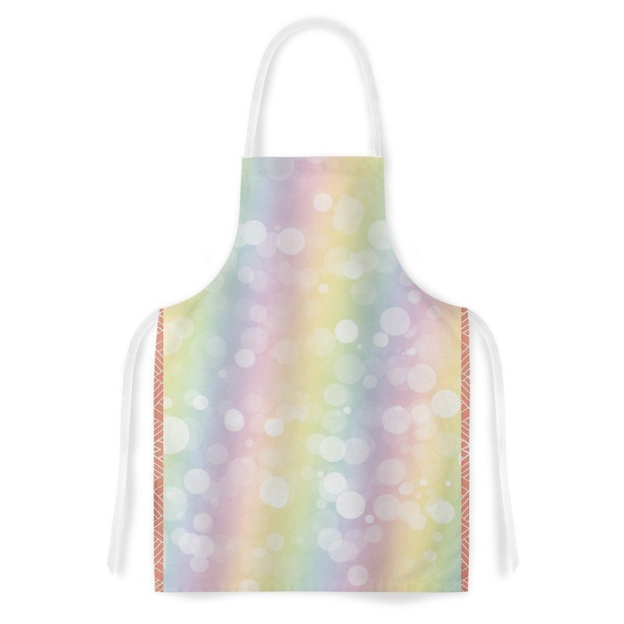 KESS InHouse KESS Original "Pastel Prism" Rainbow Bokeh Artistic Apron, 31 by 35.75", Multicolor