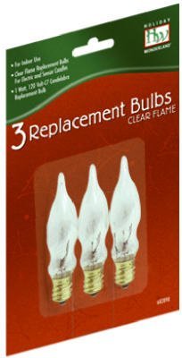 Noma/Inliten-Import 1078-88 Christmas Candle Replacement Bulb, C7, Clear Flame, 3-Pk. - Quantity 25